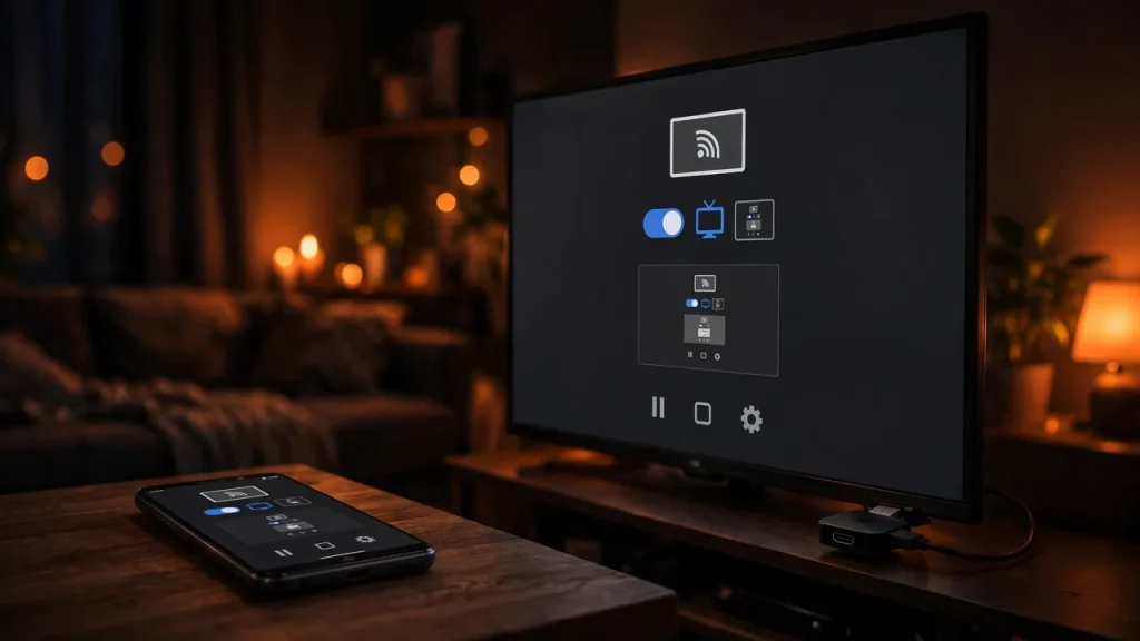 Mirroring an Android phone screen to a TV with Chromecast