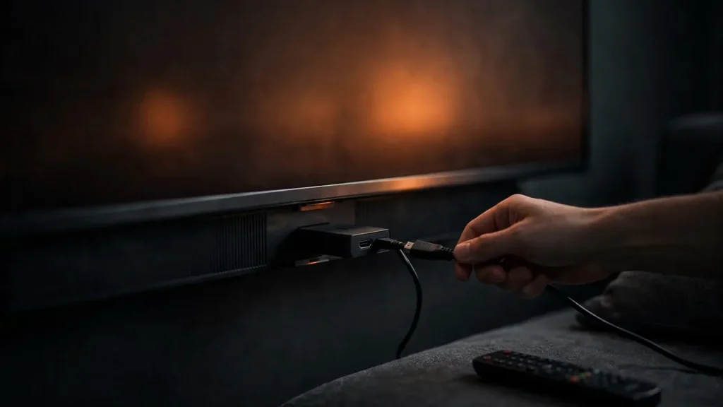 Restarting a Firestick streaming stick to fix TeaTV crashing on Fire TV
