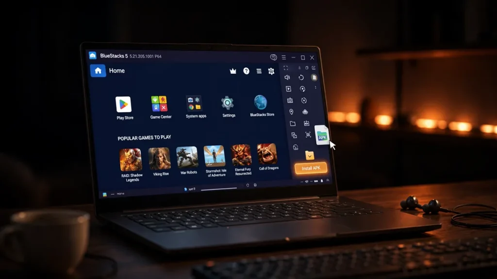 Installing TeaTV APK in BlueStacks emulator on Windows PC