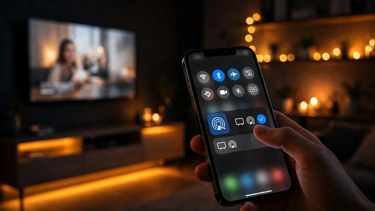 Using AirPlay on iPhone to mirror to a Roku TV