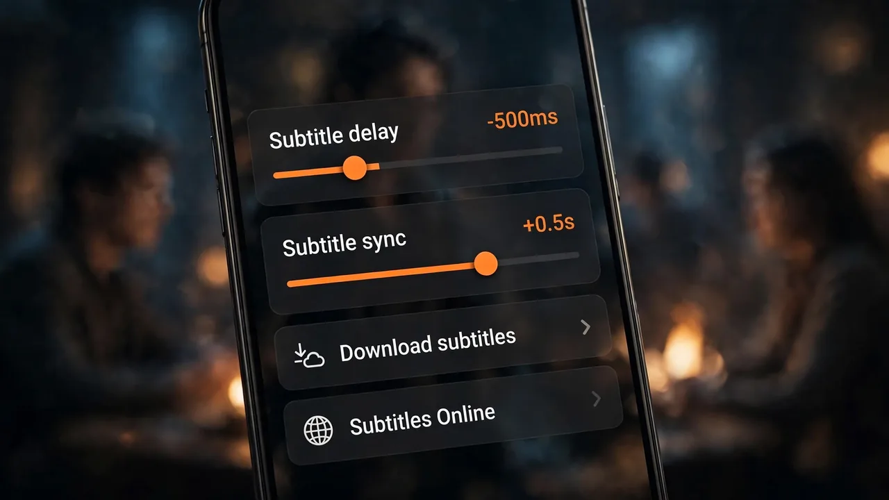 Adjusting subtitle sync timing in an external media player