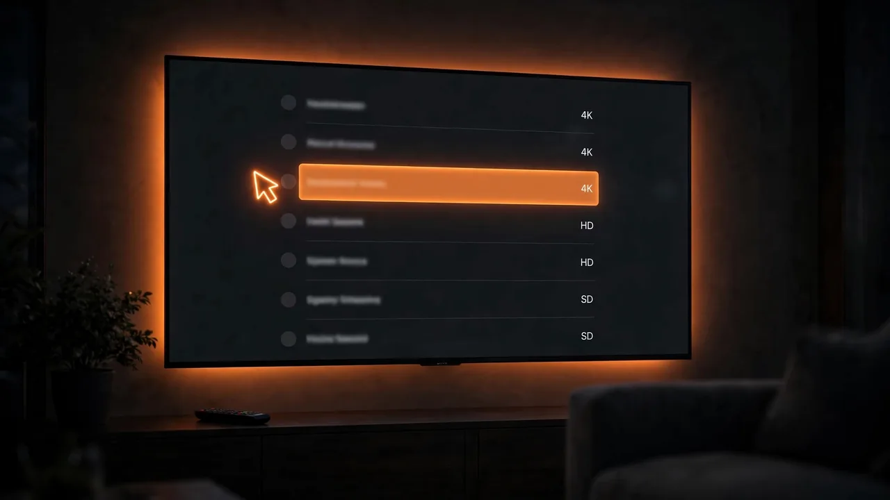 TeaTV app showing a list of multiple streaming source links to choose from